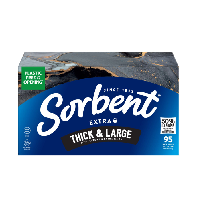 Sorbent Thick and Large Facial Tissues 95 Pack