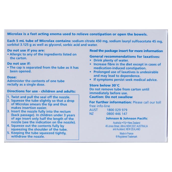 Microlax Enema 5ml 50 Pack