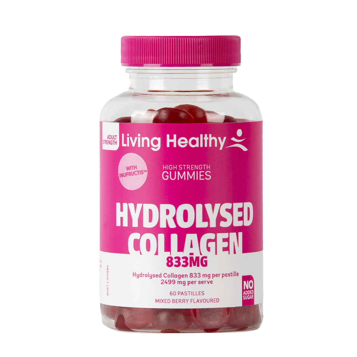 Living Healthy Gummies Collagen 833mg 60 Pastilles