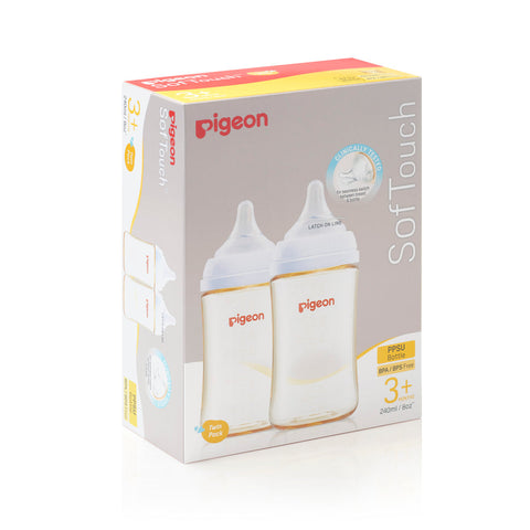 Pigeon SofTouch III Twin Pack PPSU Bottles - 240ml