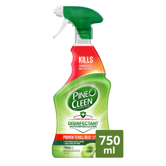 Pine O Cleen Disinfectant Multipurpose Cleaner Trigger Spray Crisp Apple 750ml