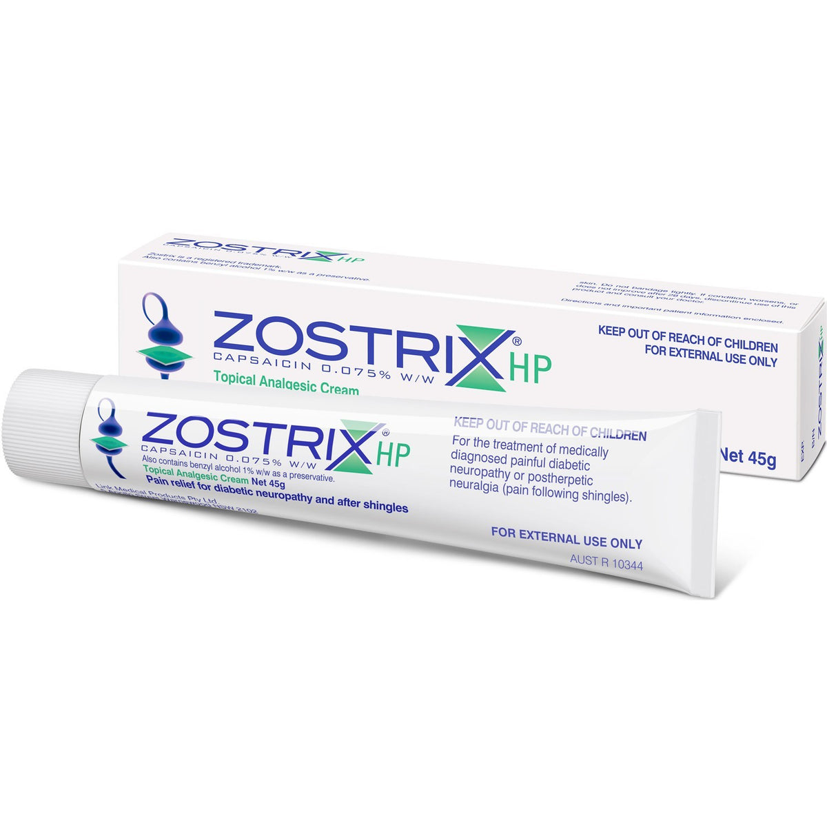 Zostrix HP Topical Analgesic Cream 45g Capsaicin 0.075%W/W