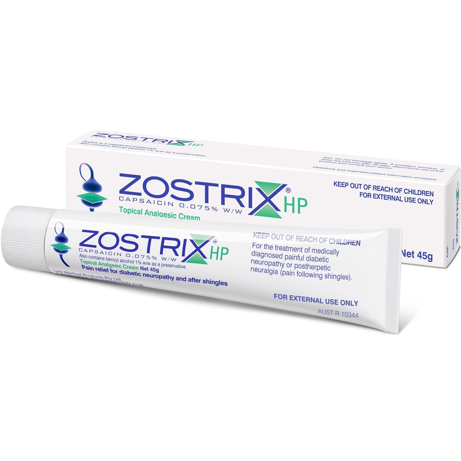 Zostrix HP Topical Analgesic Cream 45g Capsaicin 0.075%W/W