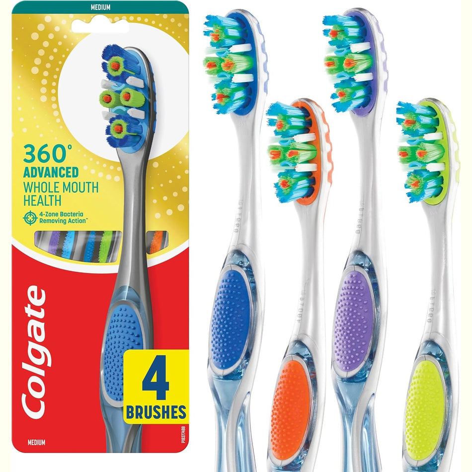 Colgate 360 Advanced Med Toothbrush 4pk