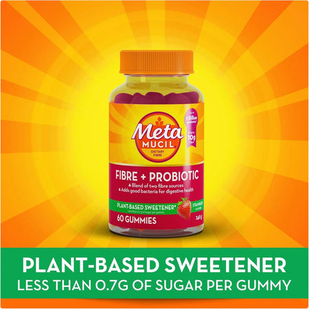 Metamucil Fibre + Probiotic Strawberry Gummies 60 Pack