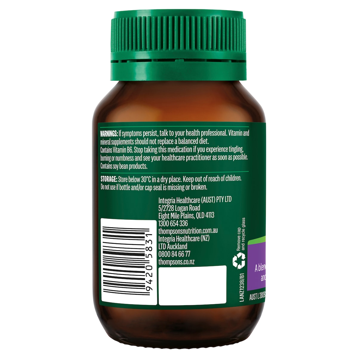 Thompson's B Complex Plus Herbs 60 Tablets