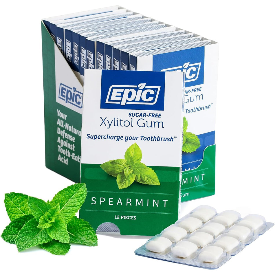 Epic Xylitol Chewing Gum Spearmint 12x12pcs
