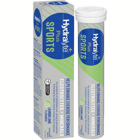 Hydralyte Plus Sport Effervescent Lemon Lime 20 Tablet