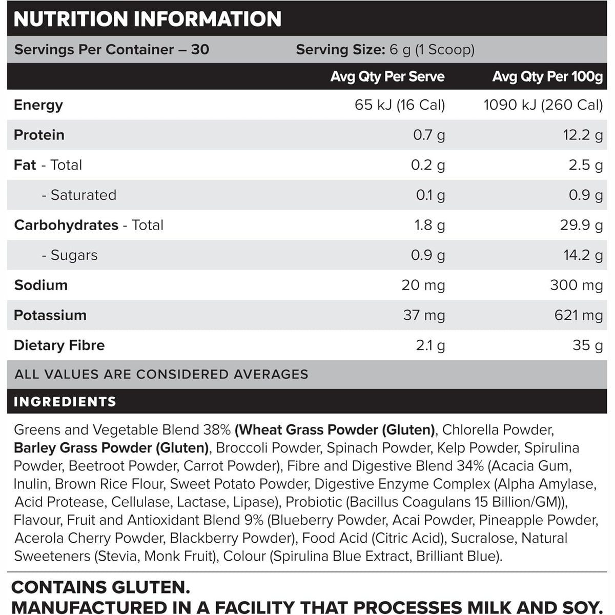 Muscle Nation Daily Greens 180g