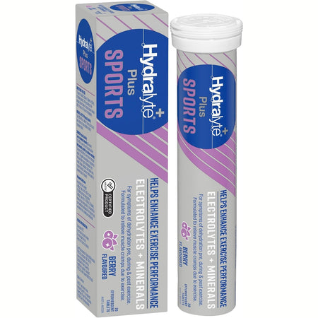 Hydralyte Plus Sport Effervescent Berry 20 Tablet