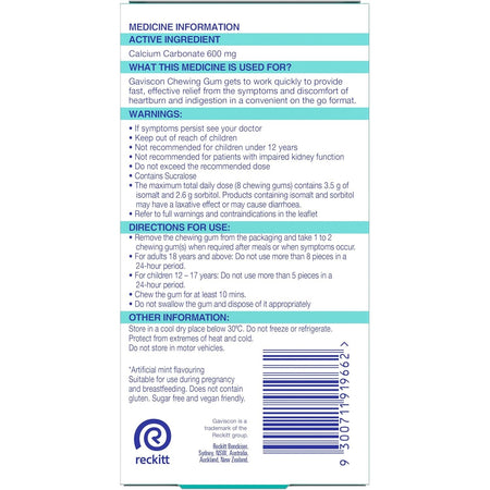 Gaviscon Chewing Gum 10 Pack