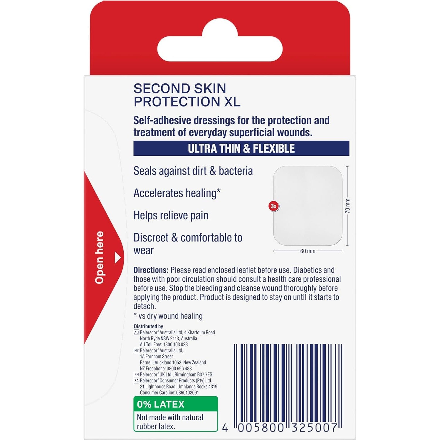 Elastoplast Second Skin Protection Xl Dressings 3pc