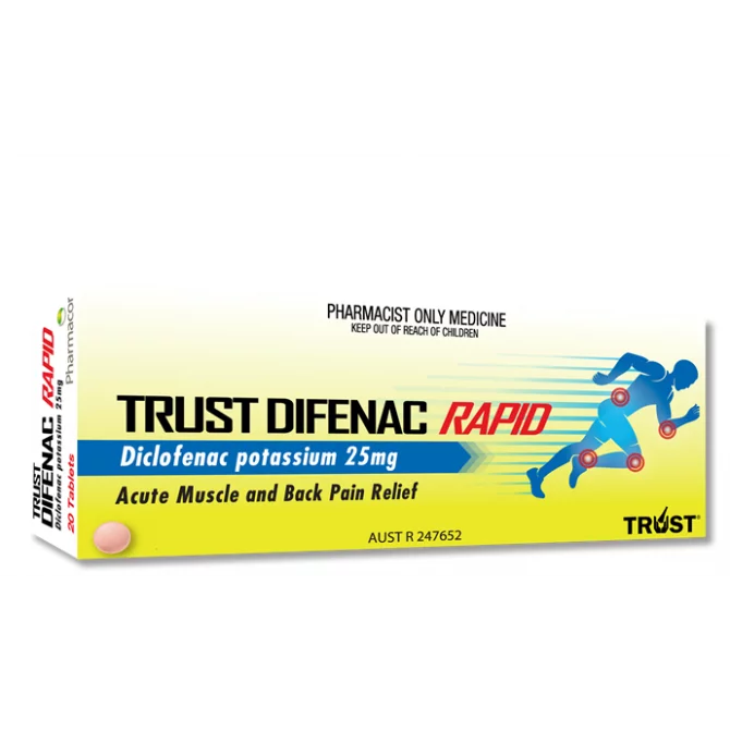 Trust Difenac Rapid 30 Tablets 25mg S3