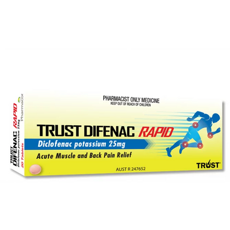 Trust Difenac Rapid 30 Tablets 25mg S3