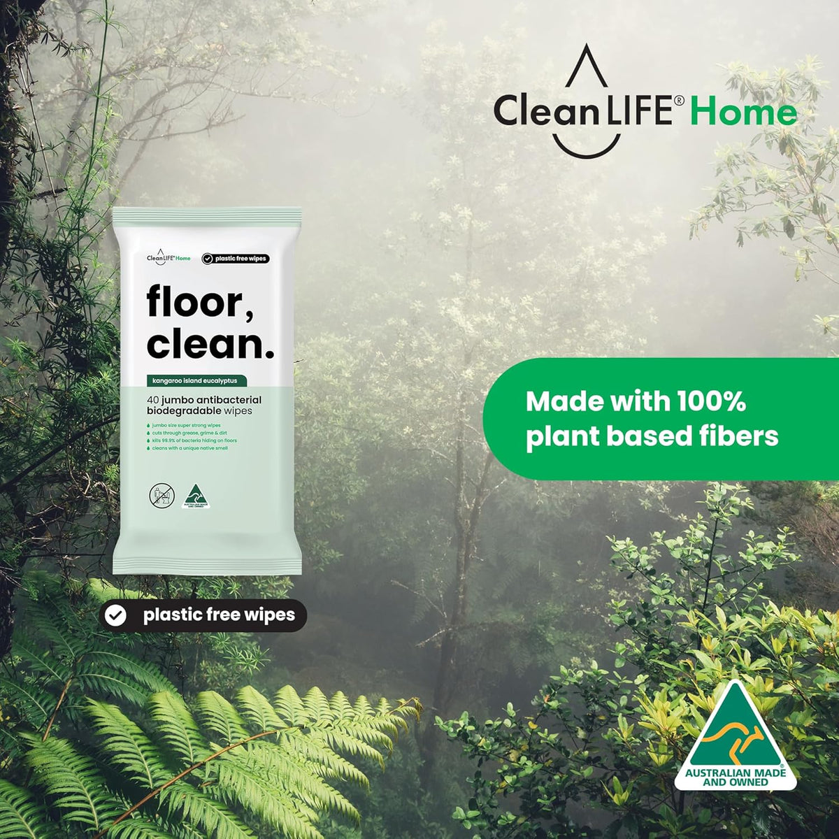 CleanLIFE Floor Clean Wipes 40pk