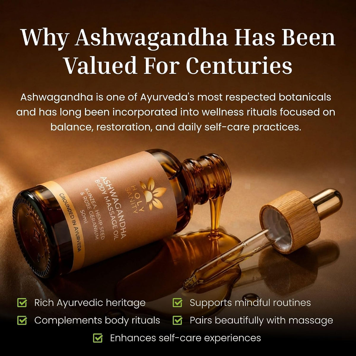 Holy Sanity Ashwagandha Body Massage Oil 50ML