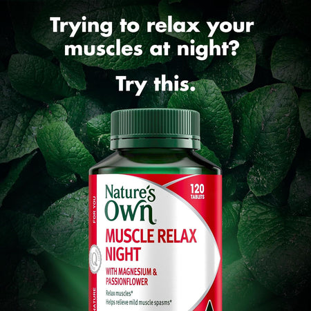 Nature's Own Muscle Relax Night with Magnesium and Passionflower 120 Tablets