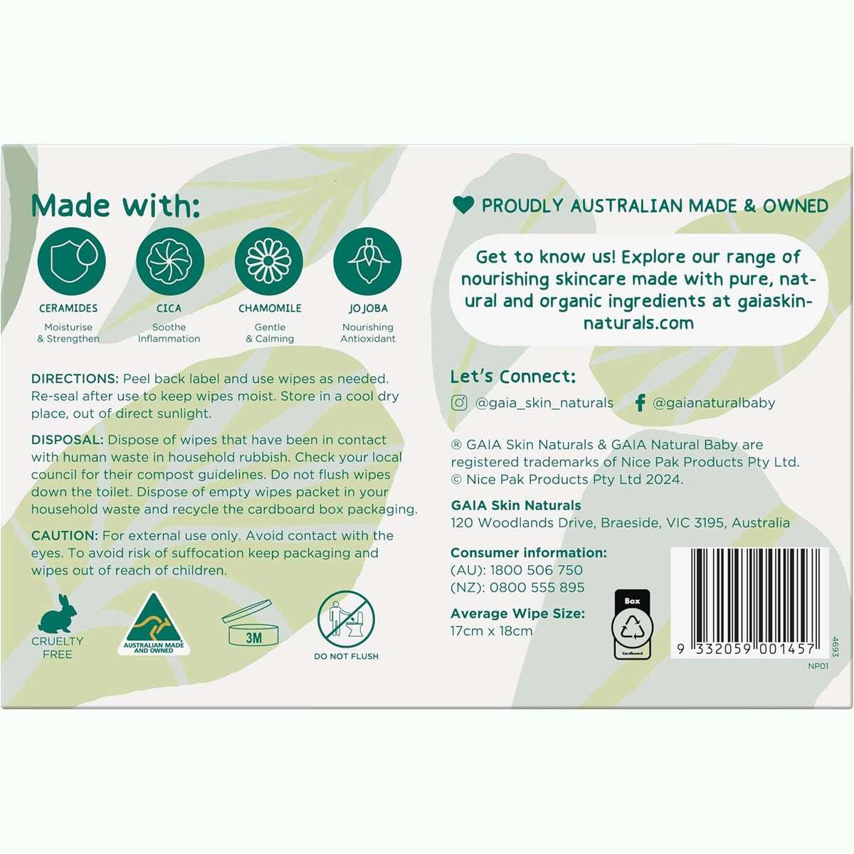 GAIA Biodegradable Water Wipes 280pk