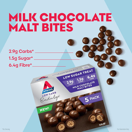 Atkins Milk Chocolate Malt Bites 5 Pack