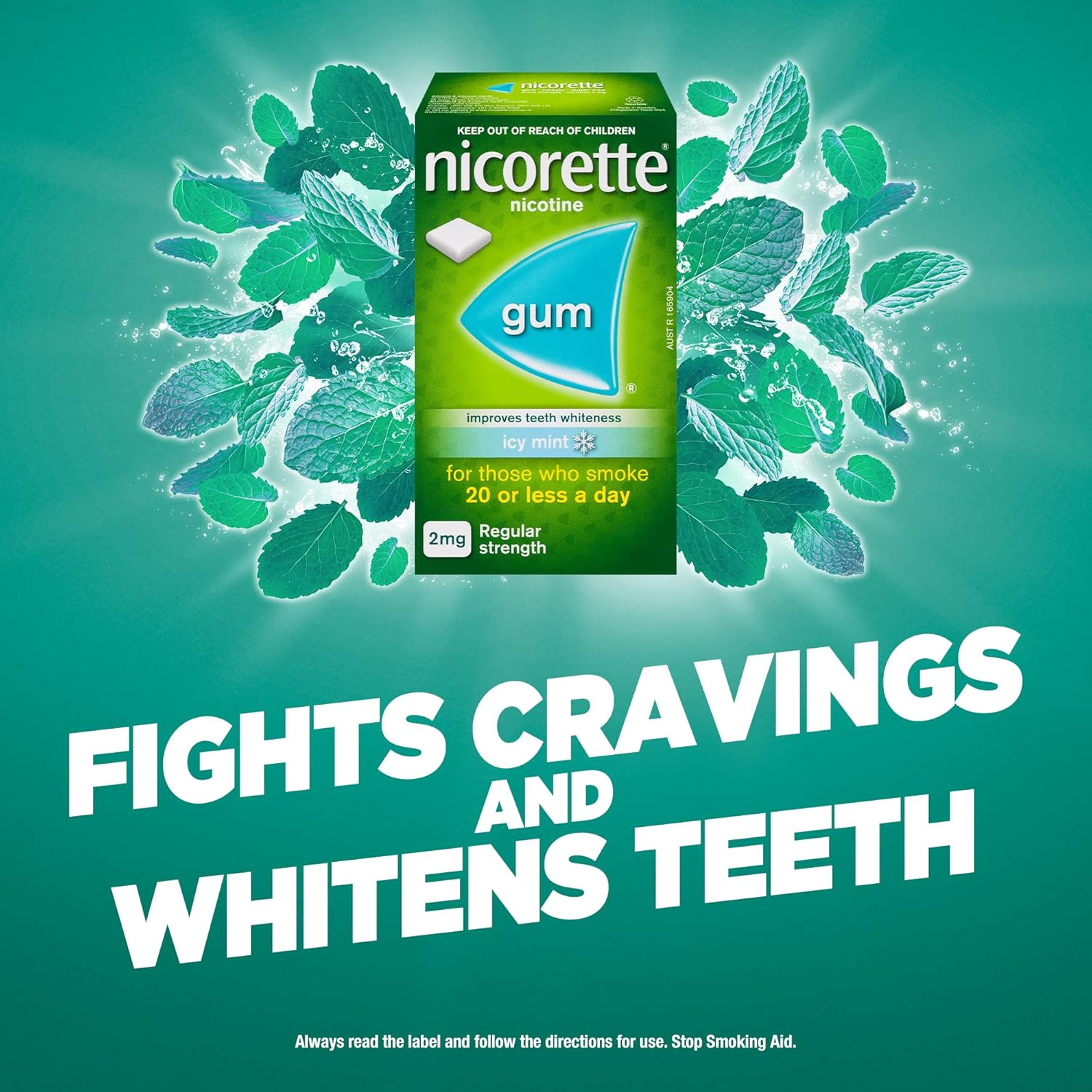 Nicorette Nicotine Gum 4mg Extra Strength Icy Mint 75 Pack