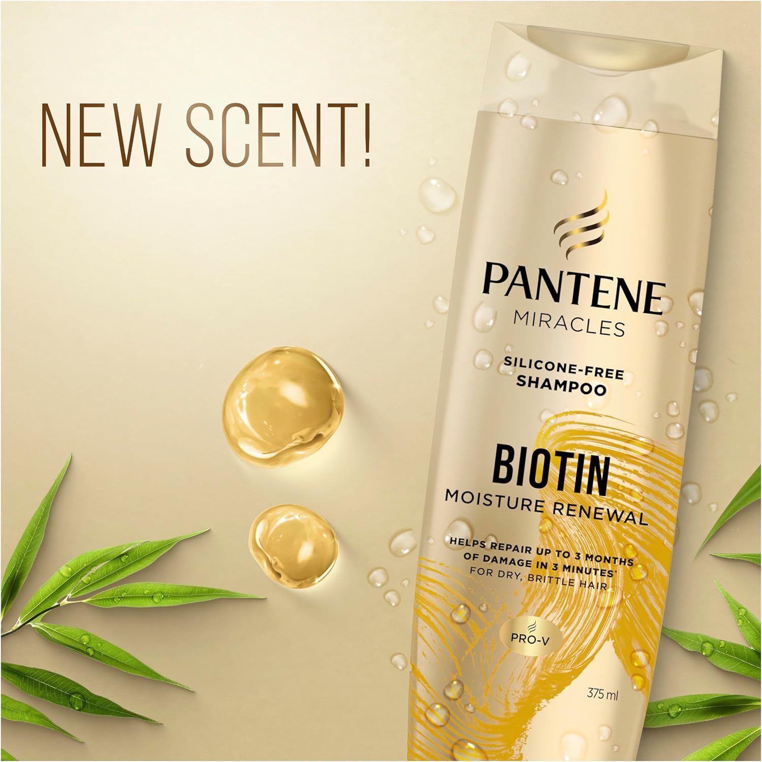 Pantene Miracles Biotin Moisture Renewal Silicone-free Shampoo 375ml