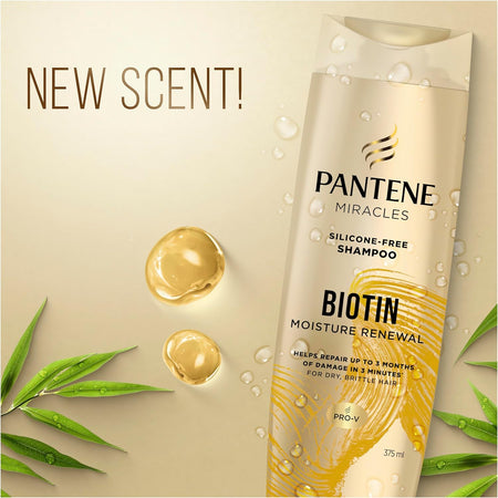 Pantene Miracles Biotin Moisture Renewal Silicone-free Shampoo 375ml