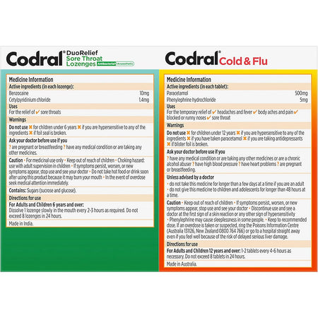 Codral Plus Cold & Flu +sore Throat 16 Lozenges