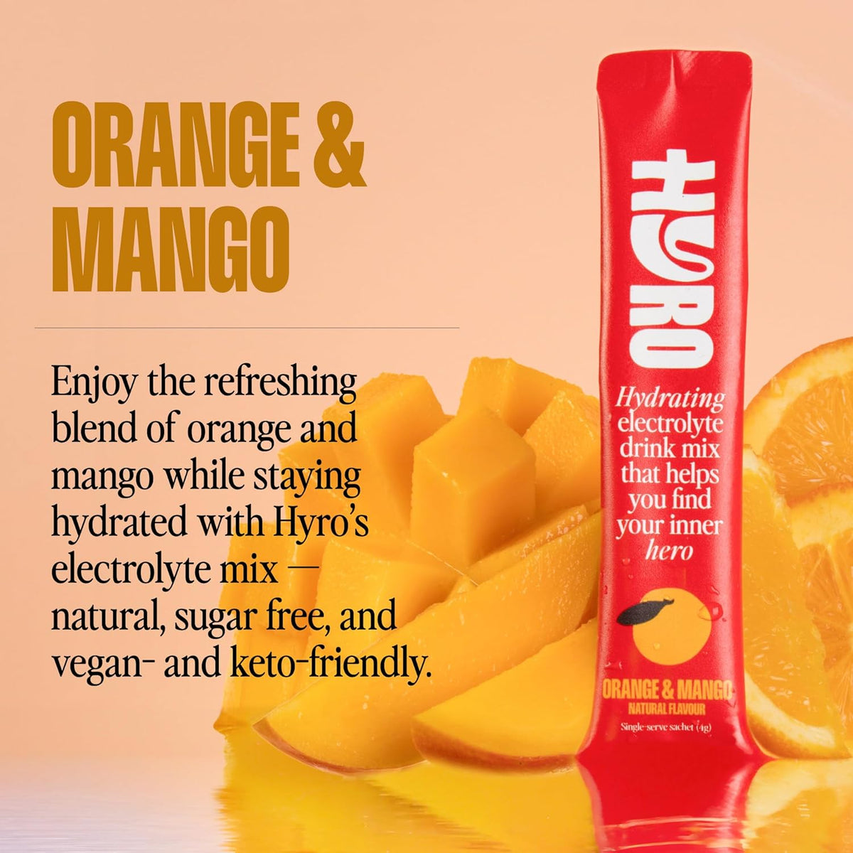 Hyro Electrolyte Sachets Orange Mango Hasta 15x4g