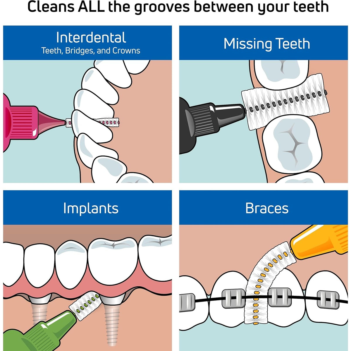 TePe Interdental Brush Medium Size 5 Green 6 Pack