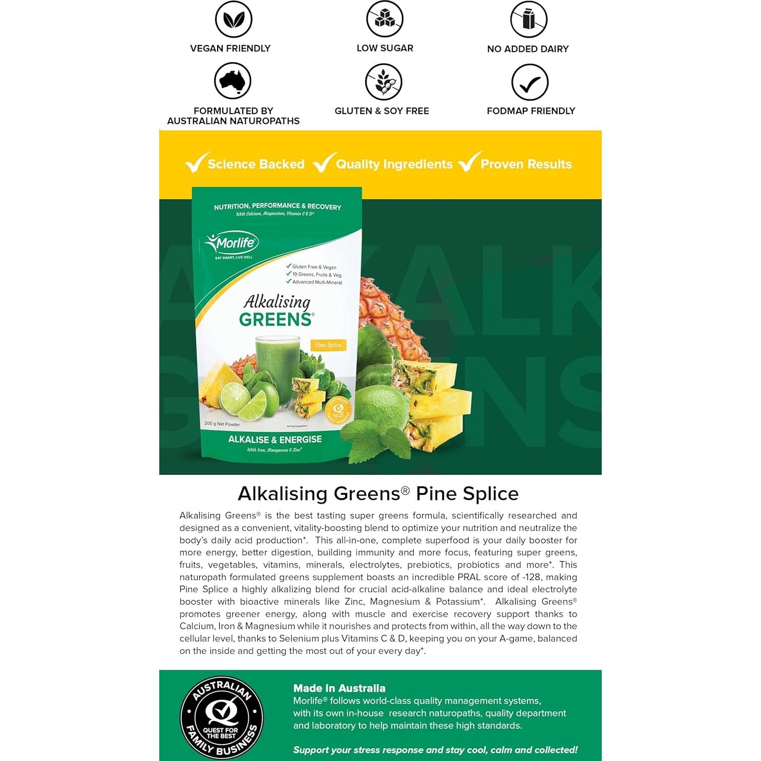 Morlife Alkalising Greens Pine Splice 200g