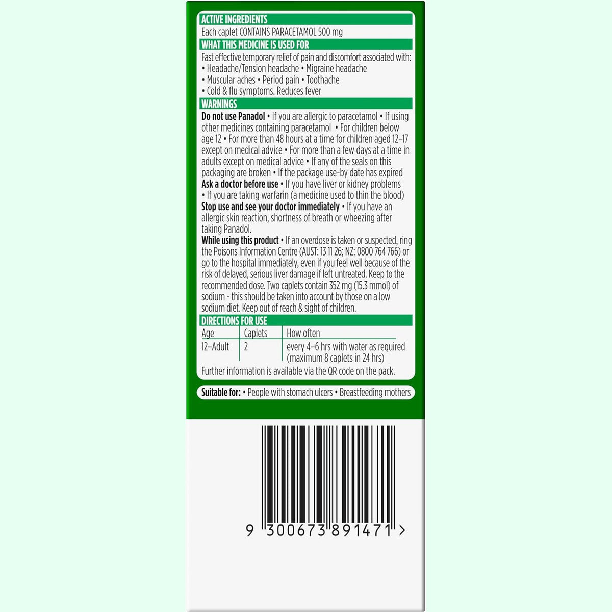 Panadol Rapid 500mg 16 Caplets