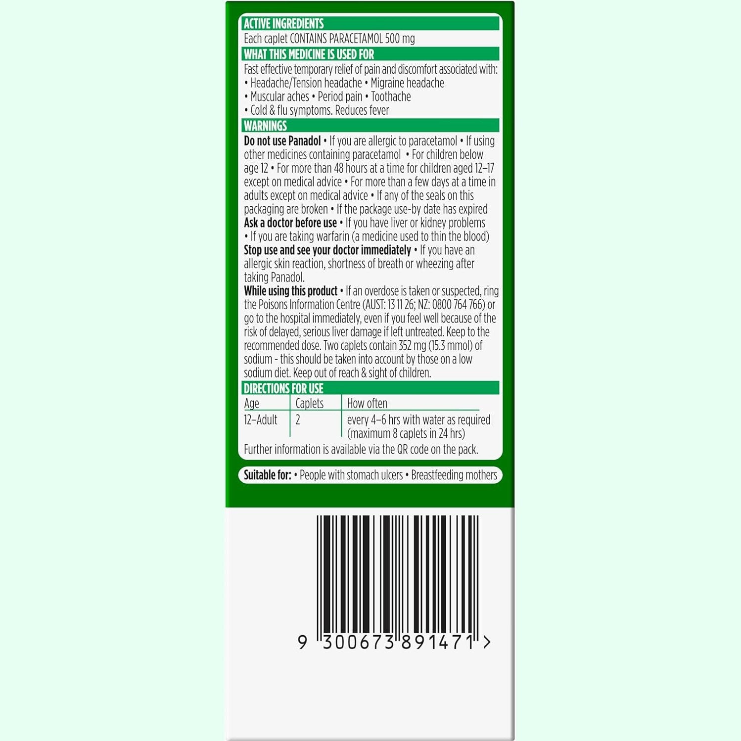 Panadol Rapid 500mg 16 Caplets