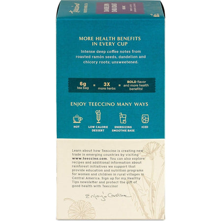 Teeccino Herbal Org Dandelion DarkRoast x 25 Tea Bags
