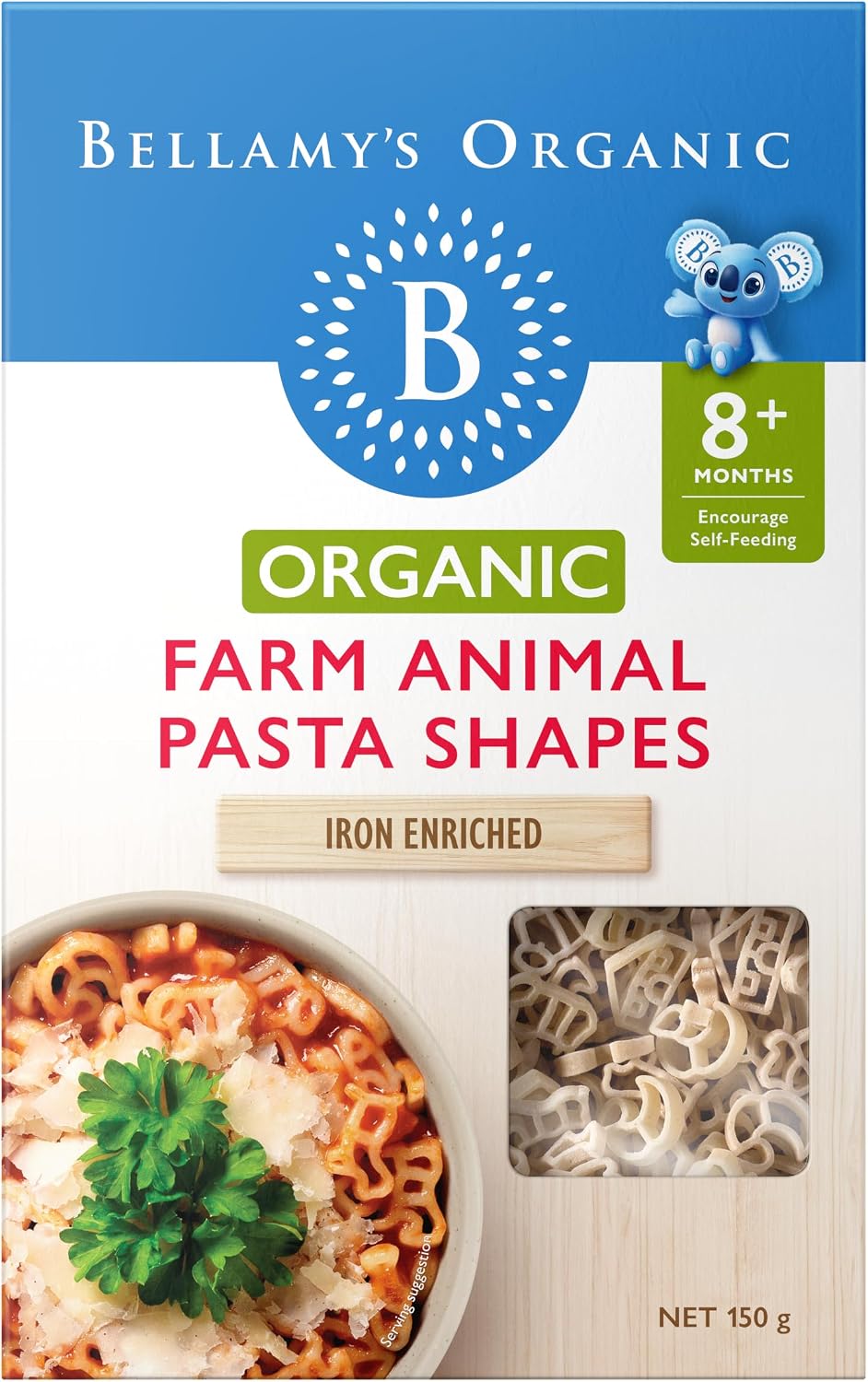 Bellamy's Organic Farm Animal Pasta Shapes, 8+ Months 150g