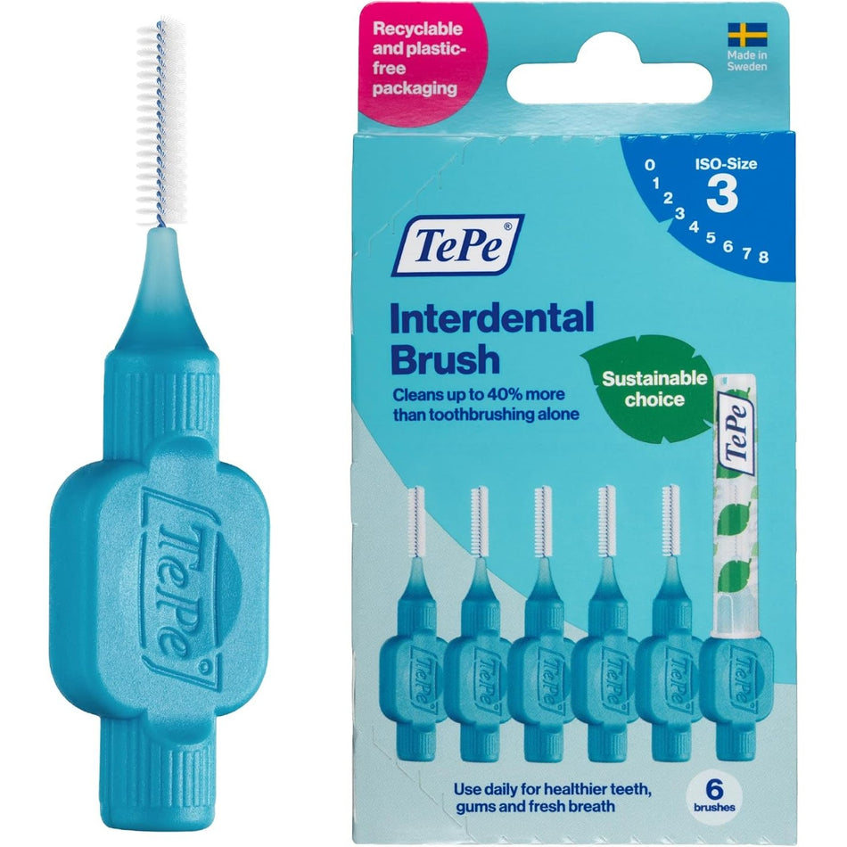 Tepe Interdental Brush 0.6mm Blue 6 Pack