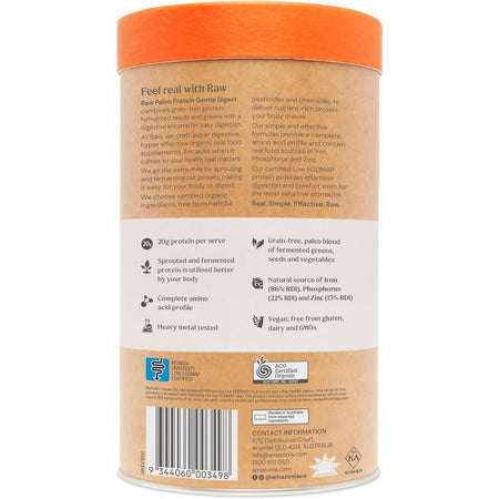 Amazonia Raw Protein Organic Paleo Gentle Digest Chocolate 1kg