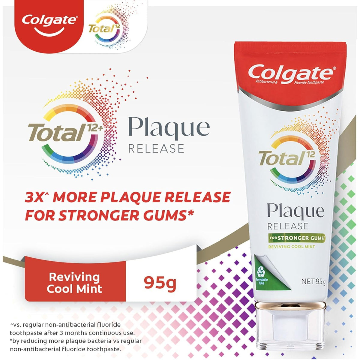 Colgate Total Plaque Release Toothpaste Reviving Cool Mint 95g