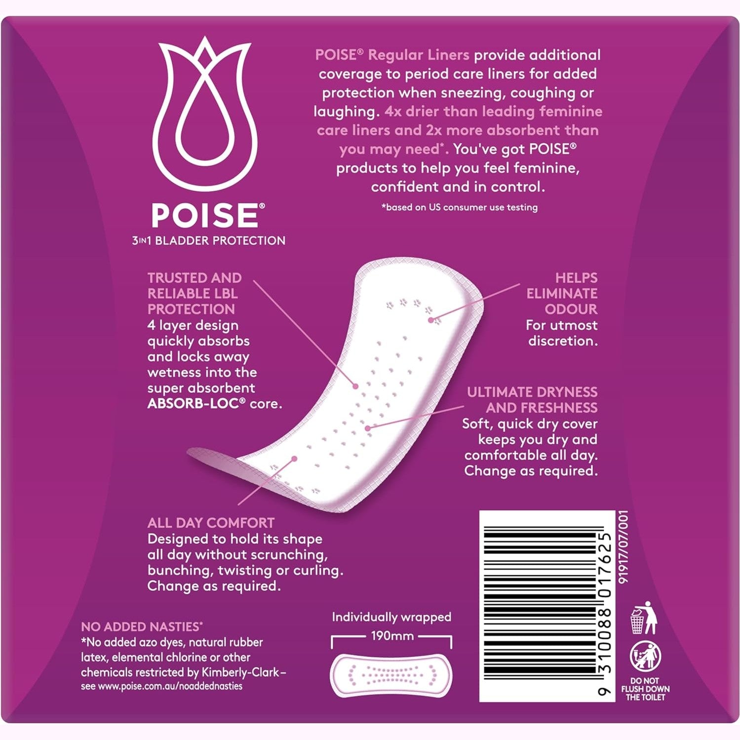 Poise Regular Liner 52pk