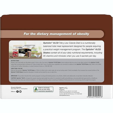 Optislim VLCD Meal Replacement Shake Chocolate 21x43g Sachets
