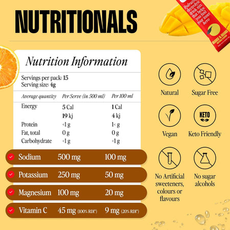 Hyro Electrolyte Sachets Orange Mango Hasta 15x4g