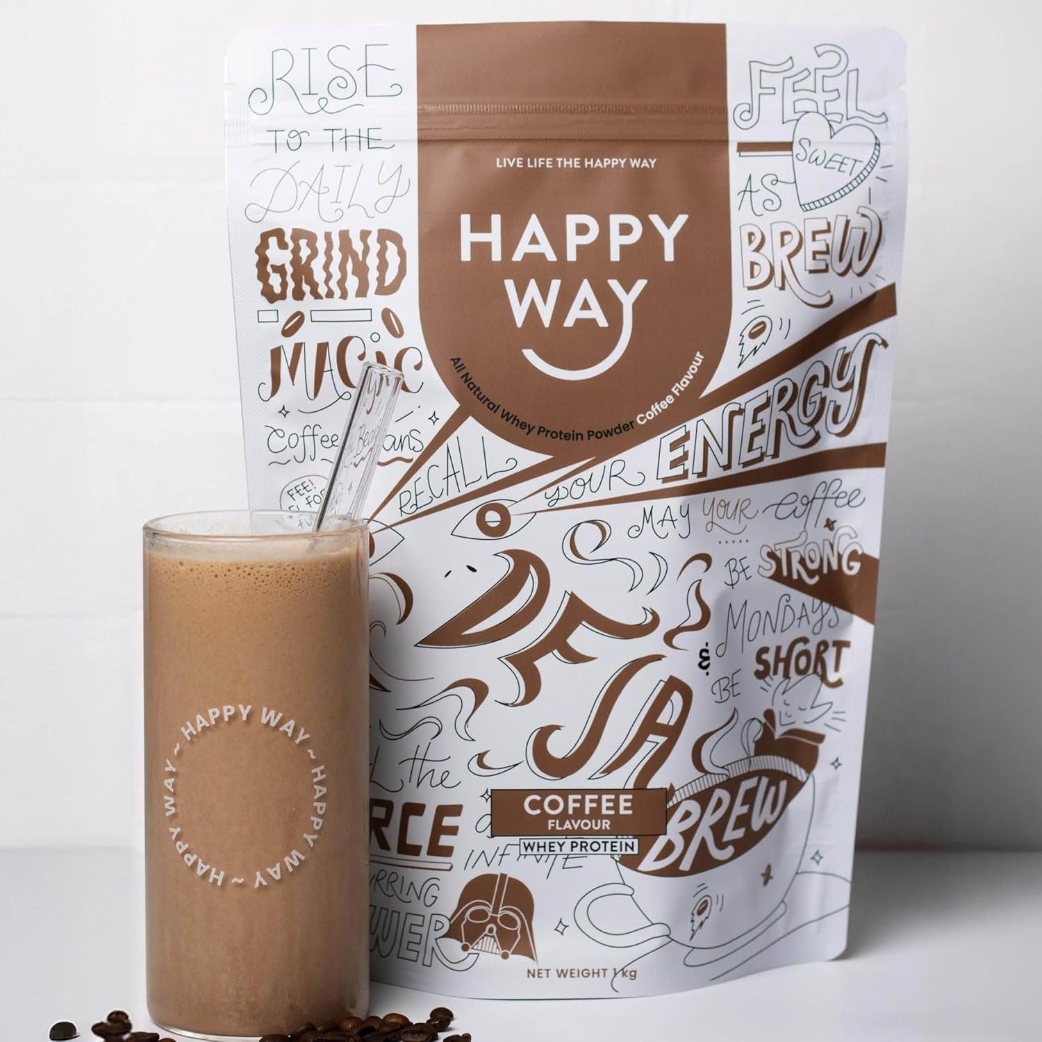 Happy Way Whey Protein Powder Coffee 1kg