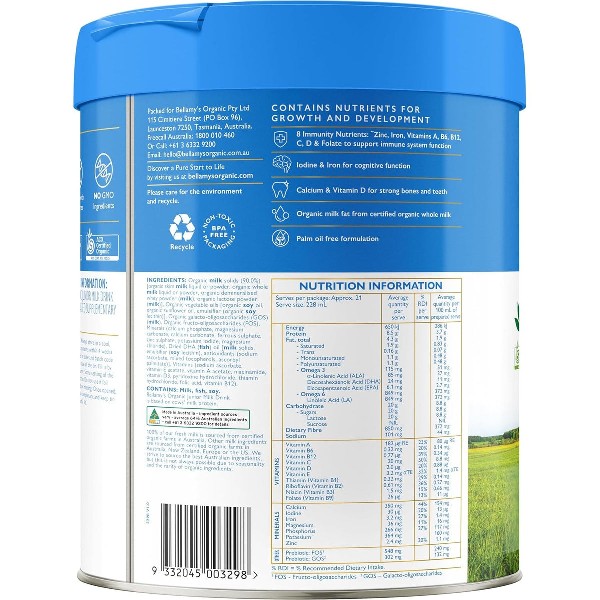 Bellamy's Organic Infant Formula Step 4 800g