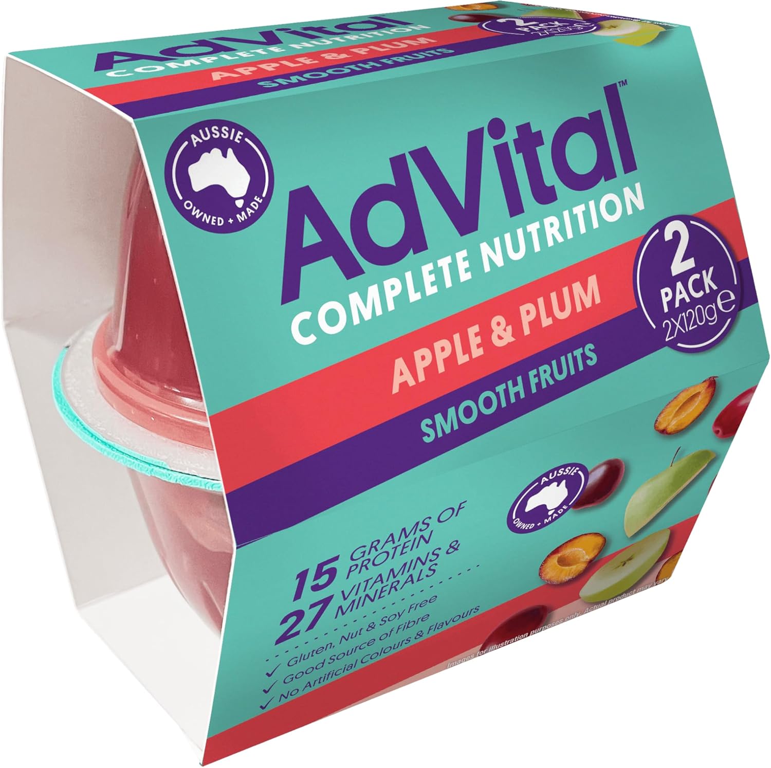 Advital Smooth Fruits Nutritionally Complete Apple&plum 12 X120g