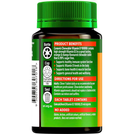 Cenovis Adult Chewable Vit D 1000iu 90 Pack