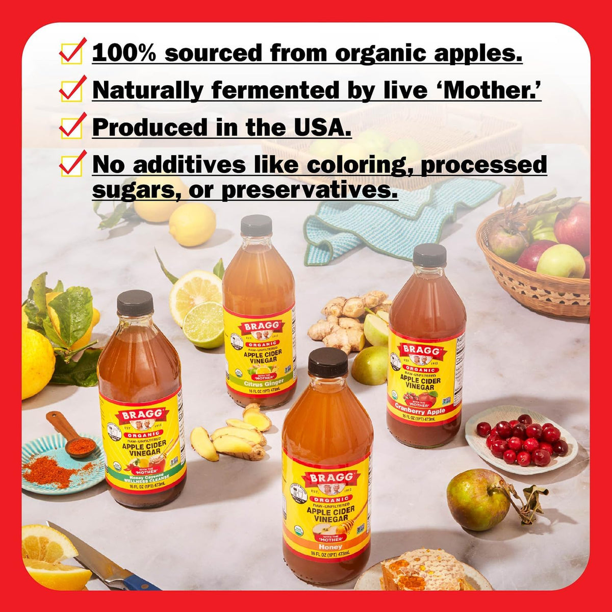 Bragg Apple Cider Vinegar Pineapple Turmeric 473ml