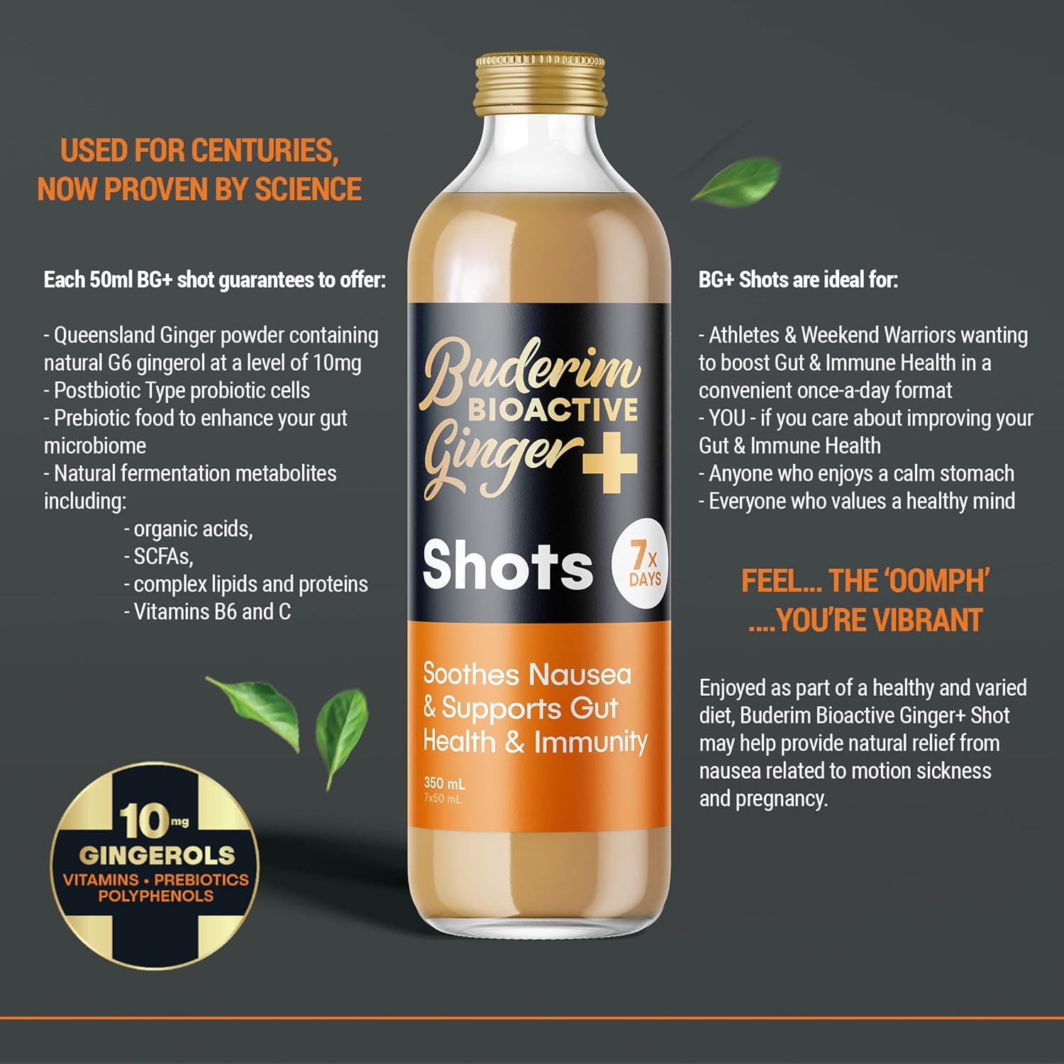 Buderim Ginger Bioactive + Immunity Shot 350ml