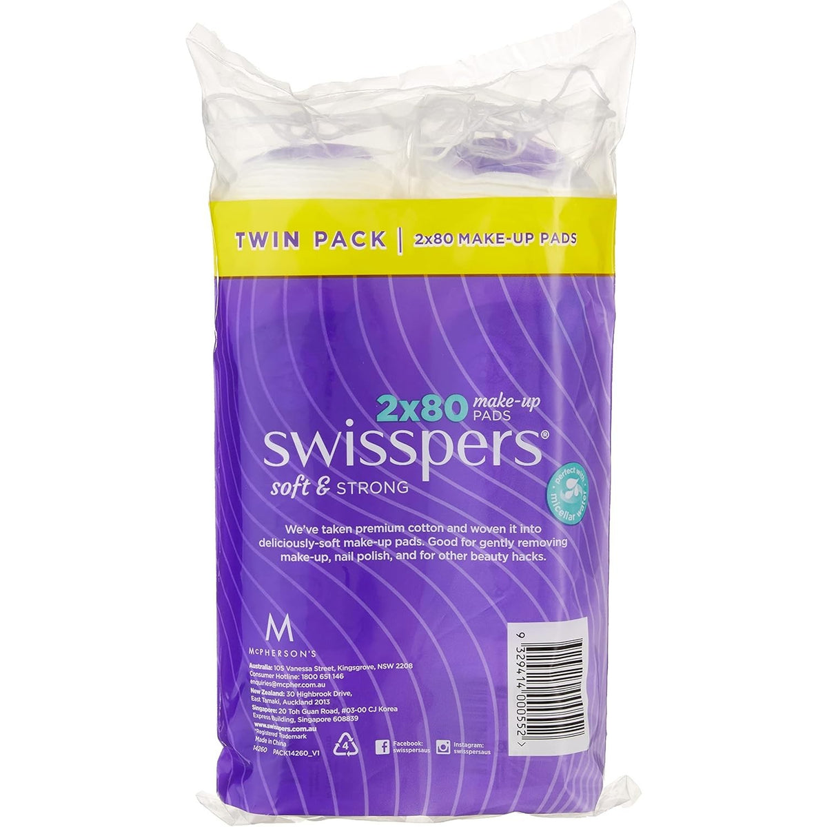 Swisspers Cotton Makeup Pads 2x80