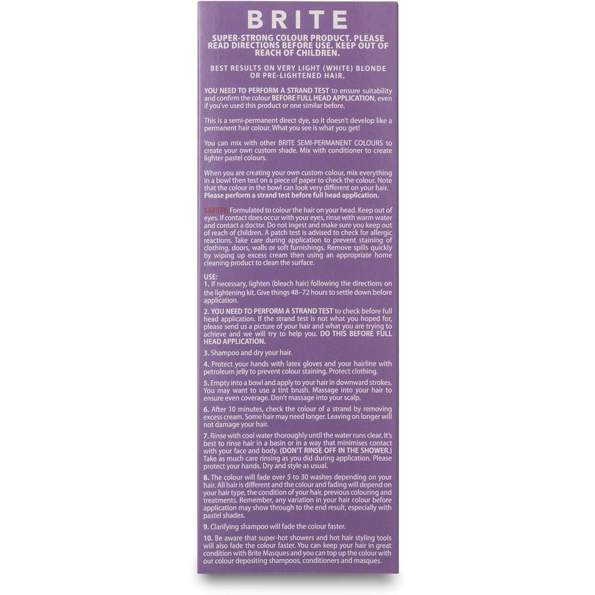 Brite Organix Semi Permanent Hair colour Purple 75ml