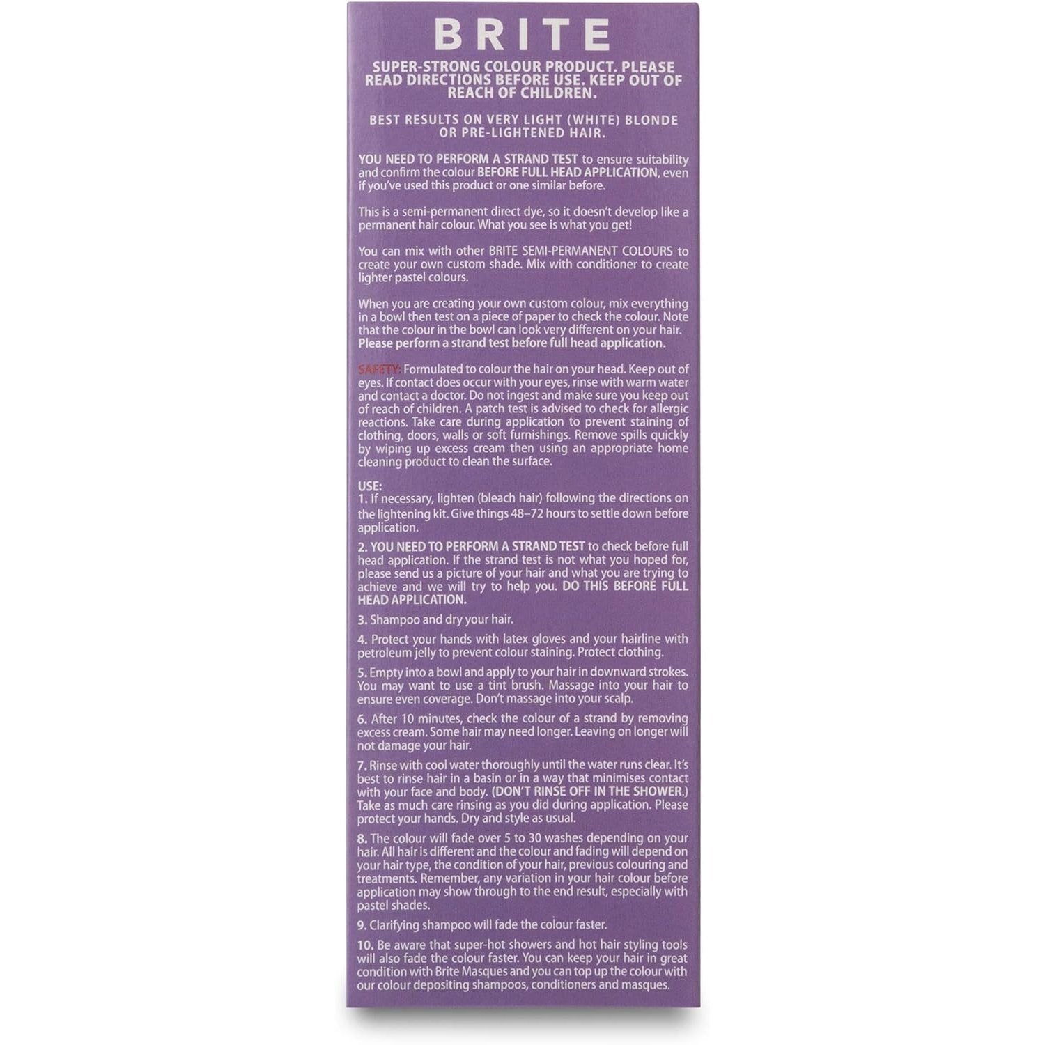 Brite Organix Semi Permanent Hair colour Purple 75ml
