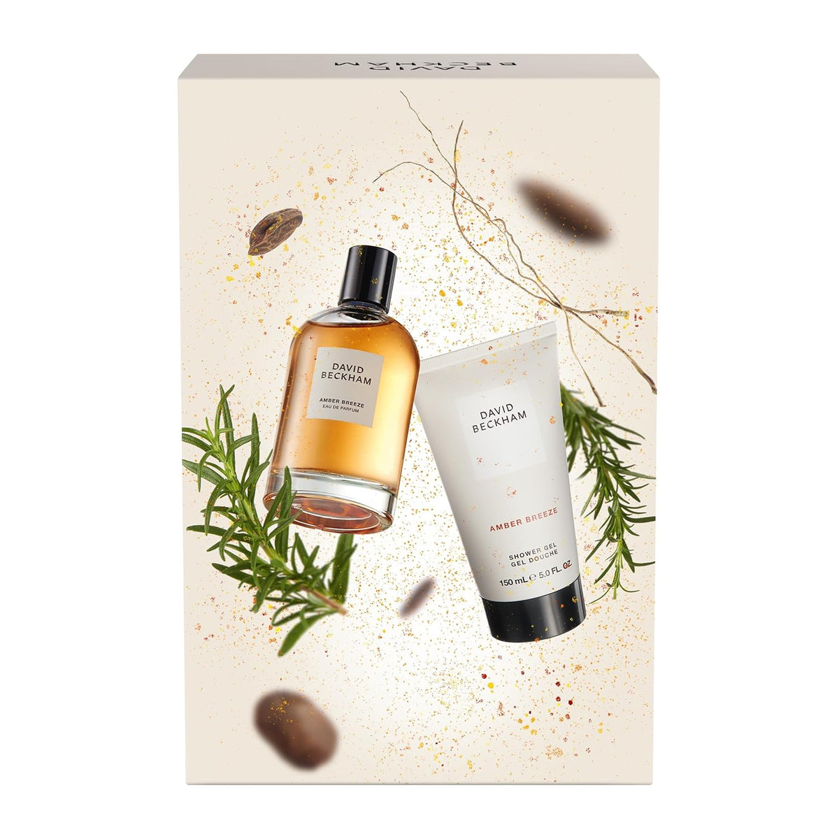 David Beckham Amber Breeze Eau De Parfum 100ml and Shower Gel 150ml Gift Set for Men